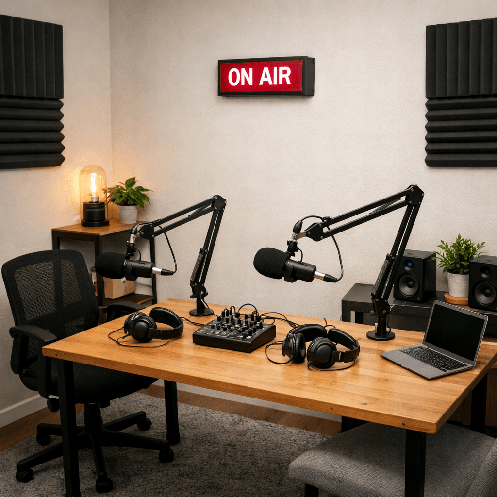 Phòng Podcast Setup Đơn Giản Ngân Sách Thấp — Làm Được Ngay Với 3–5 Triệu